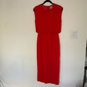 Red-orange Anthropologie Midi Dress